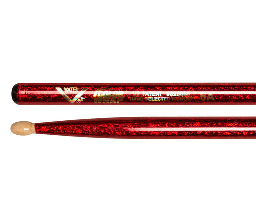 Vater Color Wrap 5A Red Sparkle Wood Tip Drumsticks