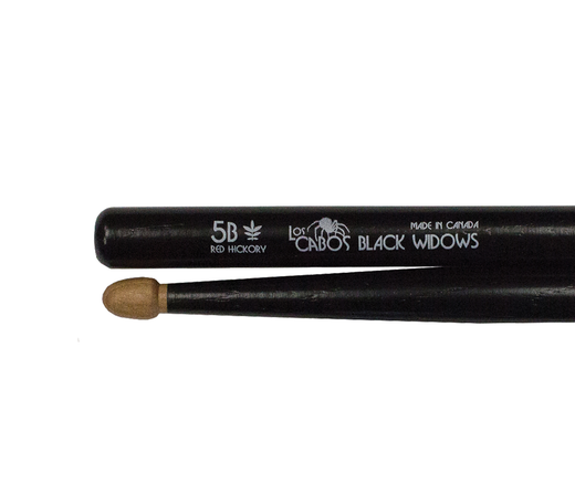 Los Cabos 5B Black Widow Red Hickory Wood Tip Drumsticks