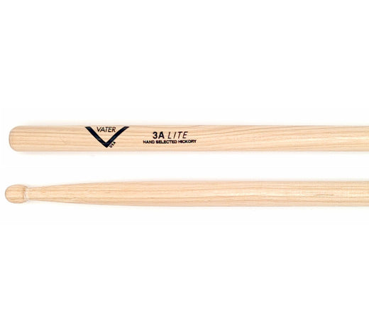 Vater 3A Lite Wood Tip New American Hickory Drumsticks