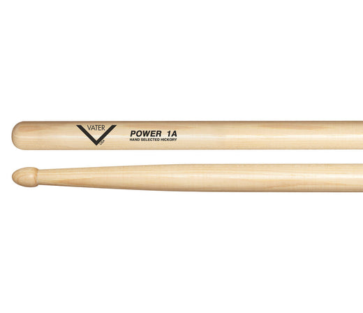 Vater Power 1A Wood Tip New American Hickory Drumsticks