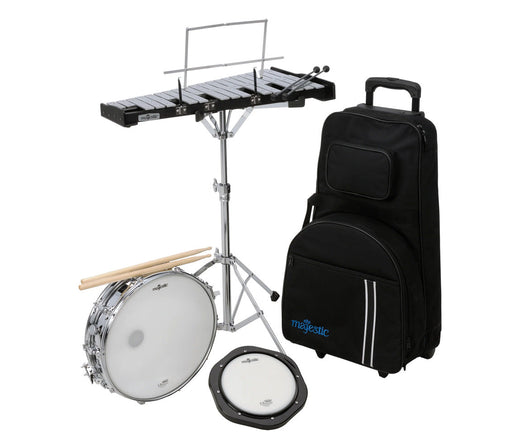 Majestic Snare Drum, Glockenspiel & Practice Pad Kit With Trolley