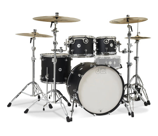 DW Design Series 4-Piece Maple Shell Pack In Black Satin Lacquer