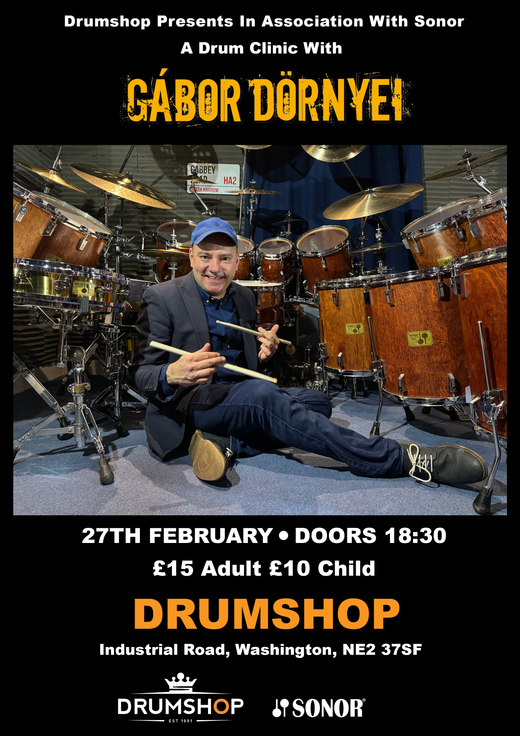 Gabor Dornyei Drum Clinic Ticket - 27th February 2025