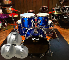 Natal DNA 5-piece Drum Kit with Hardware and RAW Cymbals in Blue