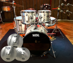 Natal DNA 5-piece Drum Kit with Hardware and RAW Cymbals in Silver