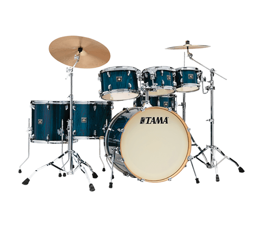 TAMA Superstar Classic 7-Piece Shell Pack in Gloss Sapphire Lacebark Pine