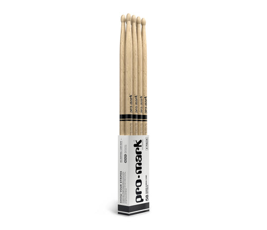 ProMark Classic Attack 5B Shira Kashi Oak Drumstick, Oval Wood Tip, 4-Pack