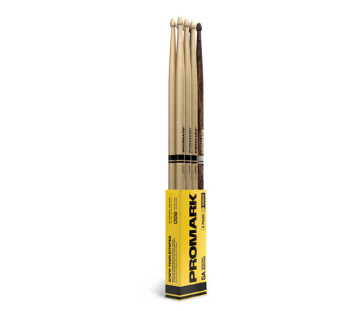 ProMark Rebound 5A Hickory Drumstick, Acorn Wood Tip, FireGrain Bonus 4-Pack