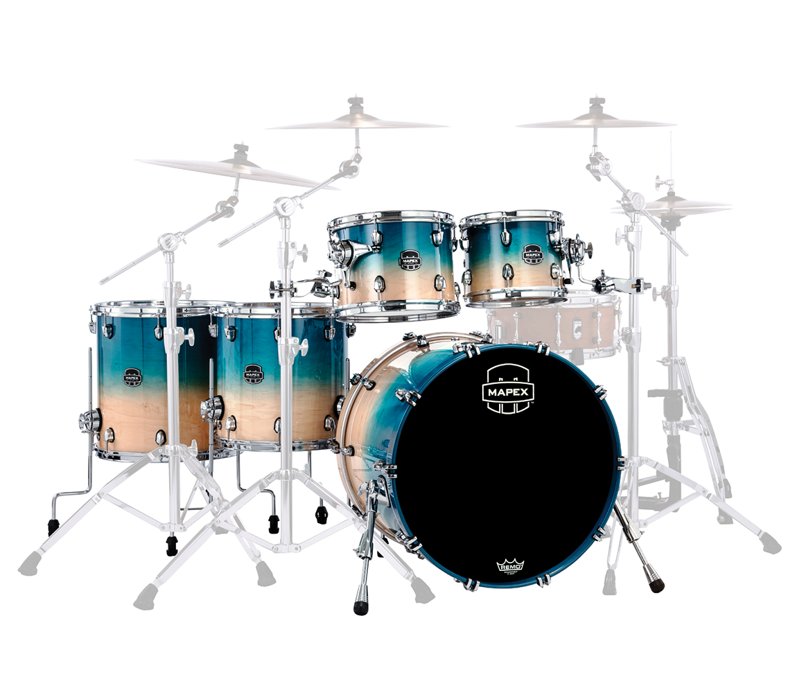 Mapex Saturn Studioease 5-Piece Shell Pack in Aqua Fade – Drum Shop