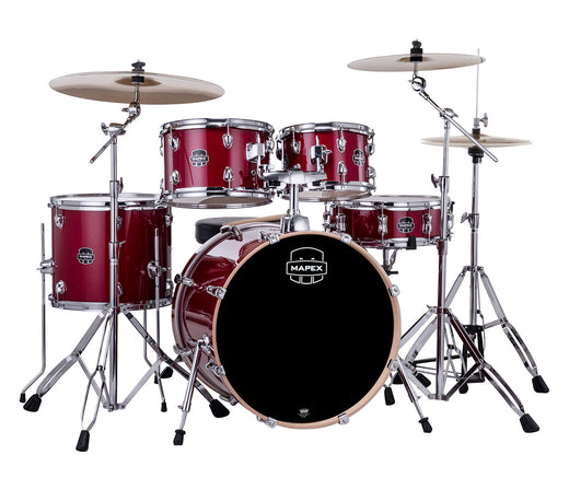 Mapex Venus Fusion Complete Drum Kit in Crimson Red Sparkle