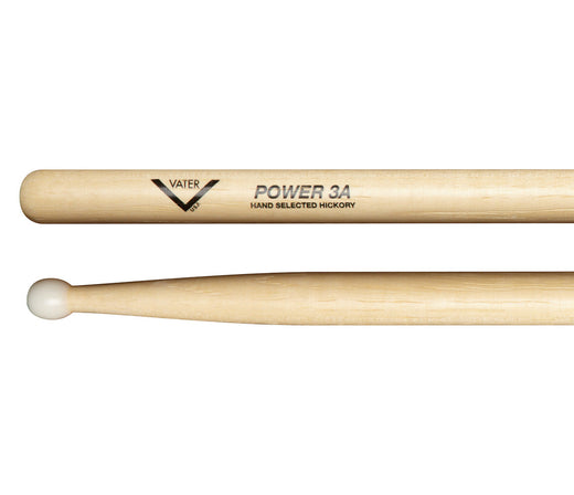 Vater Power 3A Nylon Tip American Hickory Drumsticks