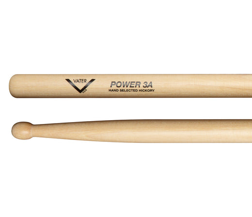 Vater Power 3A Wood Tip American Hickory Drumsticks