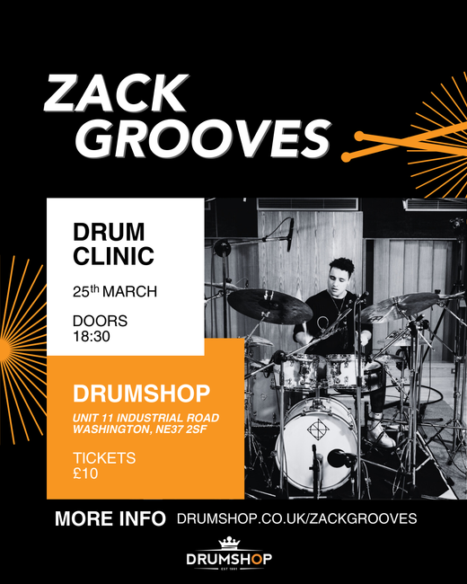 Zack Grooves Drum Clinic Ticket - 25th March 2025