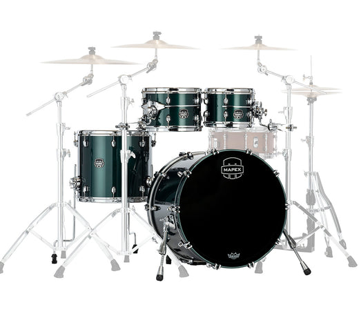 Mapex Saturn Evolution Birch/Walnut Blend 4-Piece Shell Pack In Brunswick Green